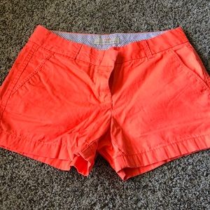J. Crew 4 inch chino shorts bright orange